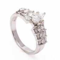 Ladies Especially Lovely Engagement Ring in 14K White Gold Centered H-I Color VS Clarity.