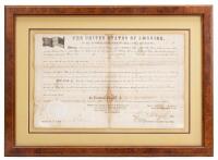 Buchanan, James: Land Grant Presented to Member of the New York Militia for Service to the US in the War of 1812, Secretarial