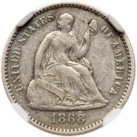 1868 Liberty Seated H10C NGC EF45