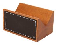Herm&egrave;s Business Card Holder in Indonesian Mahogany and Black Leather, Mint.