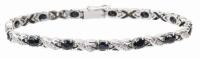 Ladies Beautiful 18K White Gold, Sapphire and Diamond Bracelet, Tasteful, Elegant and Perfect for Any Occasion