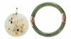Ladies Ensemble of Jadeite Hinged Bangle Bracelet and Jade Pendant with 14K Yellow Gold "Tree Branch" with Semi-Precious Stones