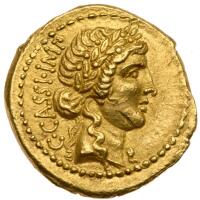 C. Cassius Longinus. Assassin of Caesar and Imperator, 44-42 BC. Gold Aureus (7.99g)