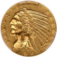 1914-D $5 Indian PCGS MS61
