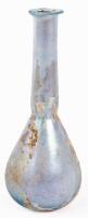 Elongated and Tapered, Tall-Necked Unguentarium, 2nd-3rd Century CE in Light Blue Glass with Silver Iridescence. Beautiful.