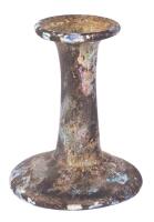 Long-Necked Unguentarium, Almost Spool-Shaped and Completely Encrusted with Iridescence Having Great Appeal