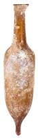 Pointed, Short-Necked Unguentarium in Amber Tinted Glass with Some Iridescence