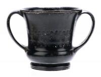 Attic Black Ware Pottery; Two-Handled Drinking Mug