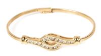Ladies 14K Yellow Gold and 17 White Diamond Bracelet, Petite