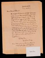 Carl Sandburg: American Poet, Biographer, Editor and Winner of 3 Pulitzers Letter Mentions "Rootabaga Stories". Also Included a