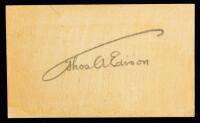 Thomas Edison: Superb Large Autograph in Pencil on Card