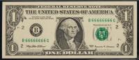 PMG 65 EPQ $1 B66666666G